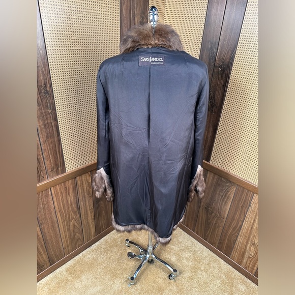 SAKS JANDEL ZANG TOI DESIGNER SILVERY RUSSIAN SABLE FUR COAT JACKET XL 12 - 14 - Picture 12 of 14